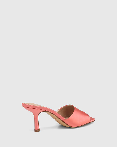 Celeste Peachy Pink Recycled Satin Stiletto Heel Sandal & Wittner & Wittner Shoes