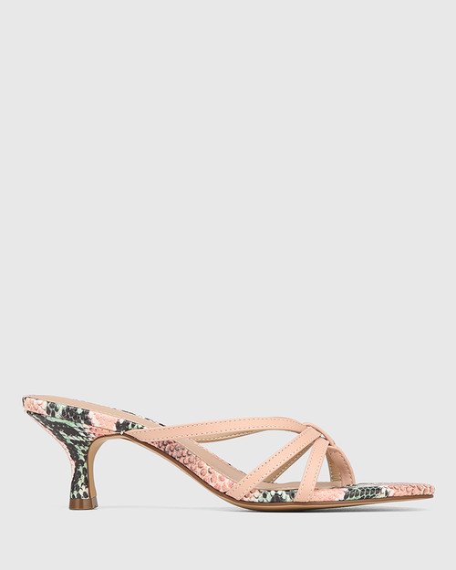 Katalina Buff Print Leather Kitten Heel Sandal & Wittner & Wittner Shoes