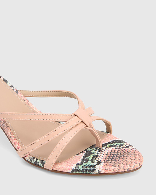 Katalina Buff Print Leather Kitten Heel Sandal & Wittner & Wittner Shoes