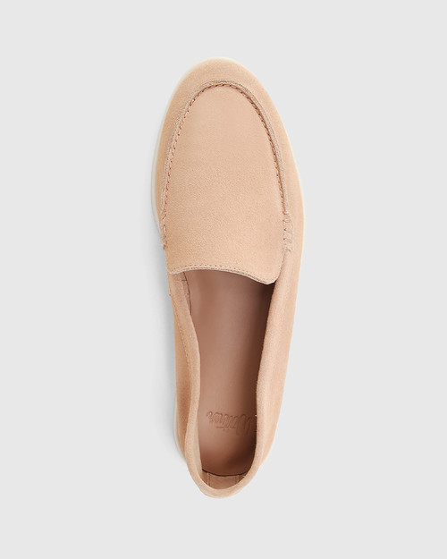 Beacon Vintage Pink Suede Flat Loafer & Wittner & Wittner Shoes