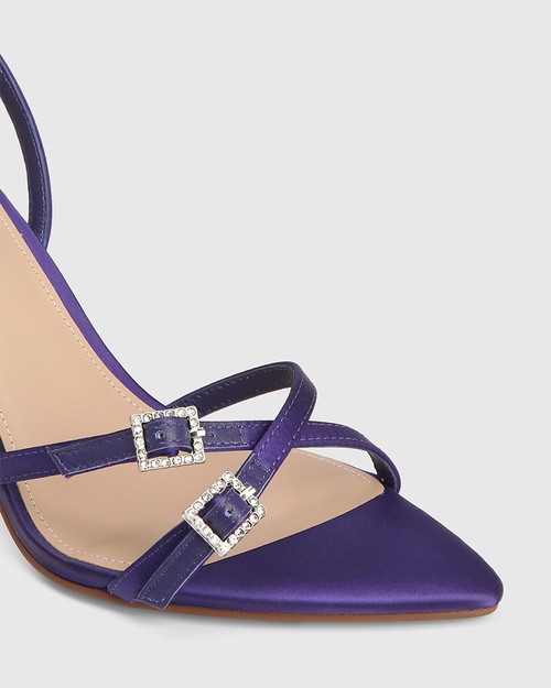 Rosabella Violet Recycled Satin Stiletto Heel Sandal & Wittner & Wittner Shoes