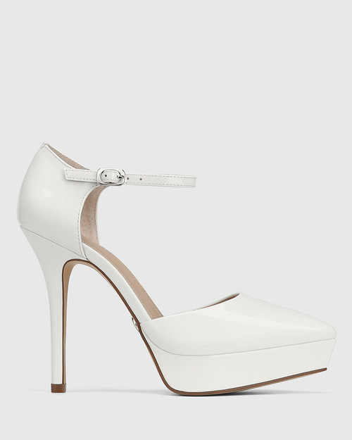 Yelena White Patent Leather Platform Heel & Wittner & Wittner Shoes