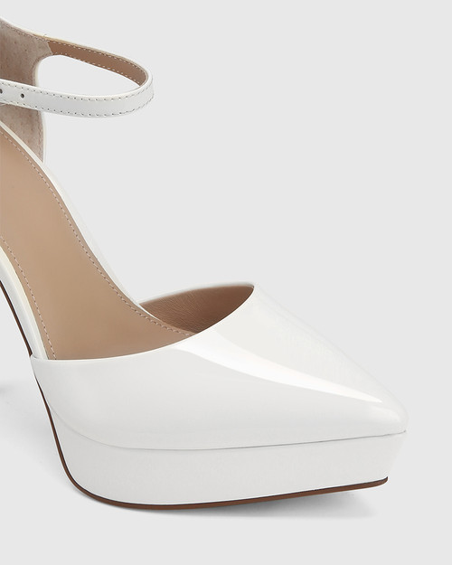 Yelena White Patent Leather Platform Heel & Wittner & Wittner Shoes