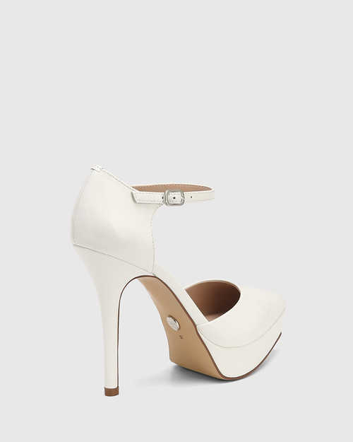 Yelena White Patent Leather Platform Heel & Wittner & Wittner Shoes