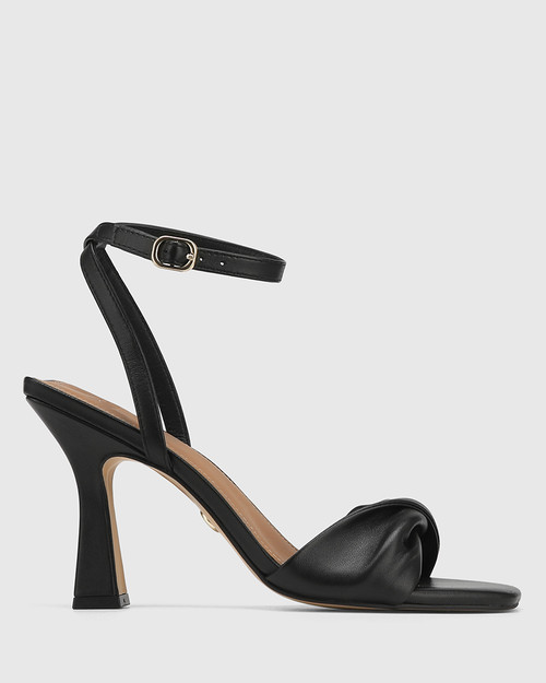 Tinker Black Leather Flared Heel Sandal & Wittner & Wittner Shoes