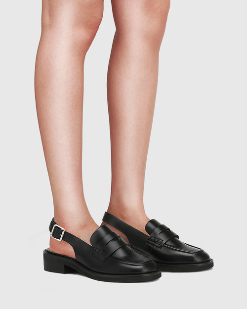 Freddy Black Box Leather Slingback Loafer & Wittner & Wittner Shoes