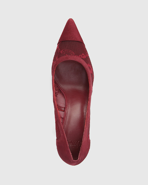 Sweetie Redback Lace Textile and Suede Leather Stiletto Heel Pump & Wittner & Wittner Shoes