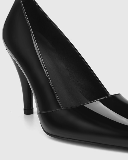 Velda Black Patent Leather Cone Heel Pump & Wittner & Wittner Shoes