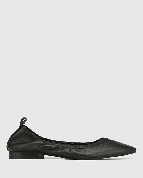 Alodie Black Leather Flat & Wittner & Wittner Shoes