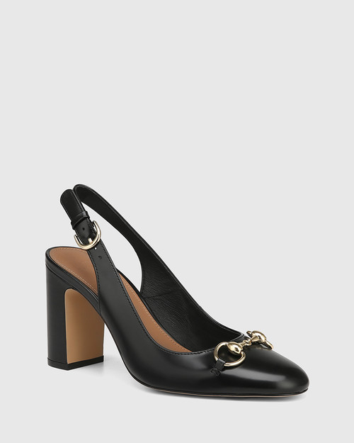 Prudence Black Leather Slingback & Wittner & Wittner Shoes
