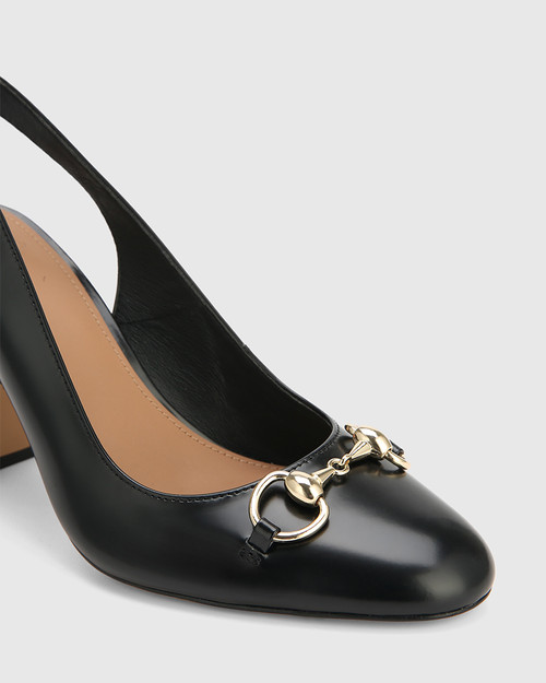 Prudence Black Leather Slingback & Wittner & Wittner Shoes