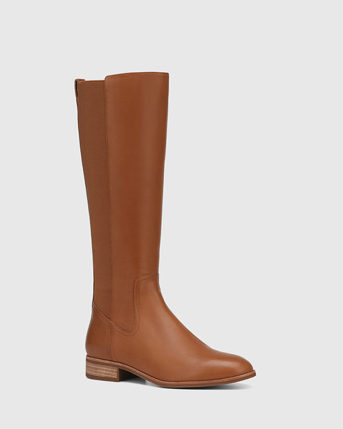 Chilliana Dark Cognac Leather Long Boot