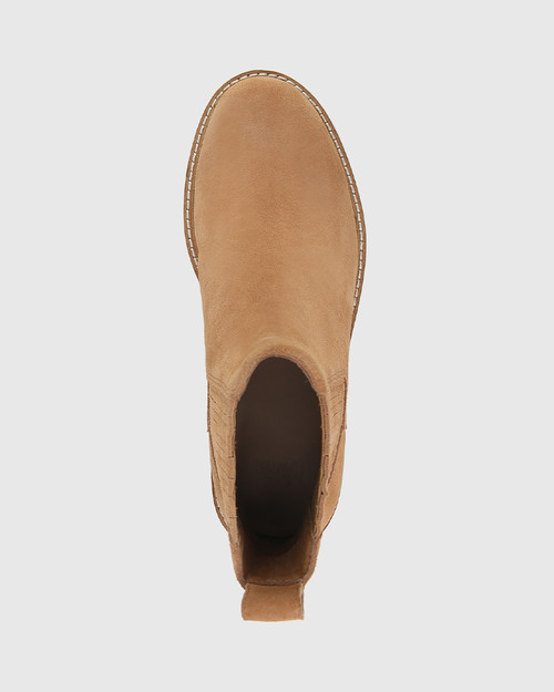 Fleetwood Camel Suede Leather Flat Ankle Boot