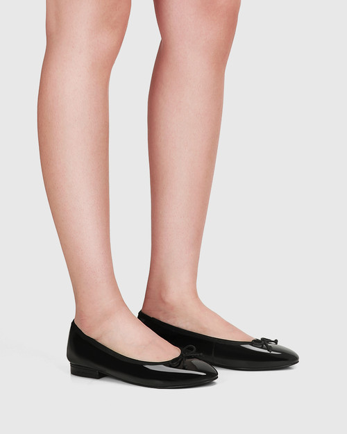 Agnes Black Patent Leather Flat