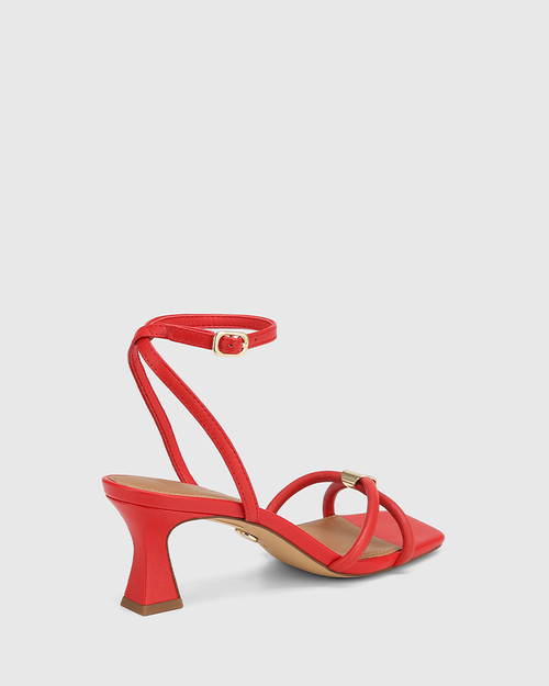 Kendall Rosso Red Leather Flared Heel Sandal & Wittner & Wittner Shoes