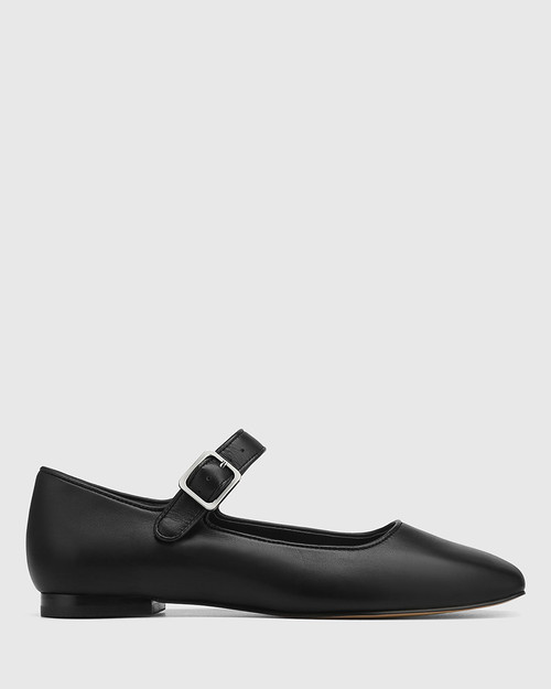 Alise Black Leather Mary Jane Flat & Wittner & Wittner Shoes