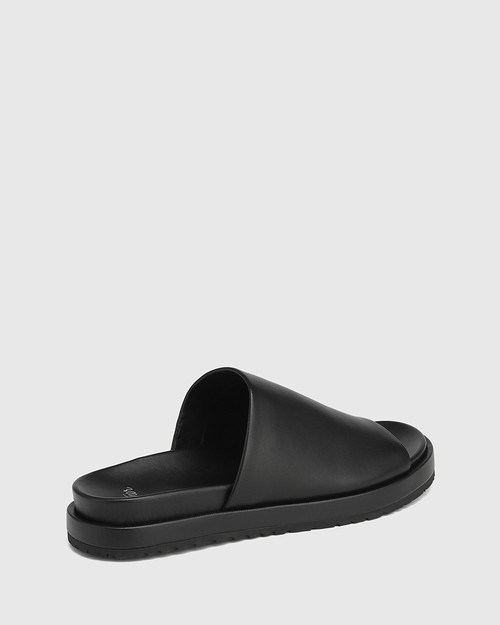 Bollie Black Leather Flatform Sandal & Wittner & Wittner Shoes