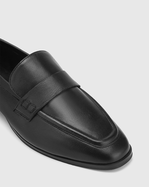 Apollo Black Leather Flat Loafer & Wittner & Wittner Shoes