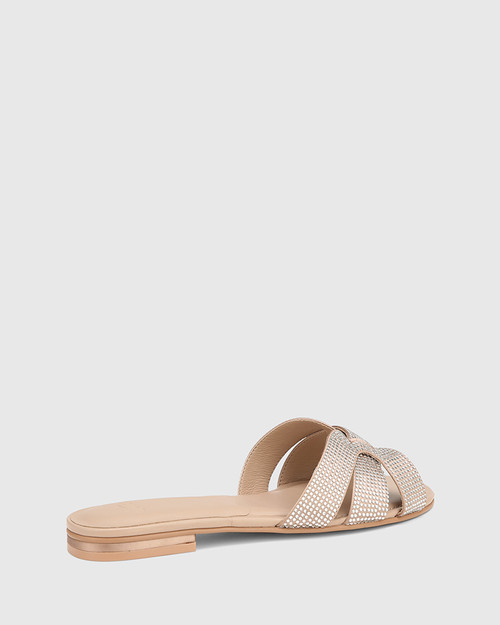 Coralee New Flesh Recycled Satin Flat Sandal & Wittner & Wittner Shoes