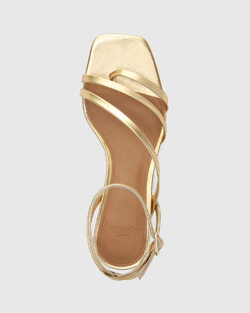 Kimmy Slim Strappy Heel Champagne Metallic - Jean Jail