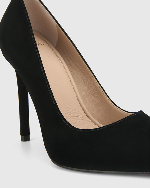 Violeta Black Suede Leather Stiletto Heel Pump & Wittner & Wittner Shoes