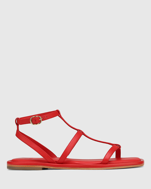 Red flat dress on sale sandals