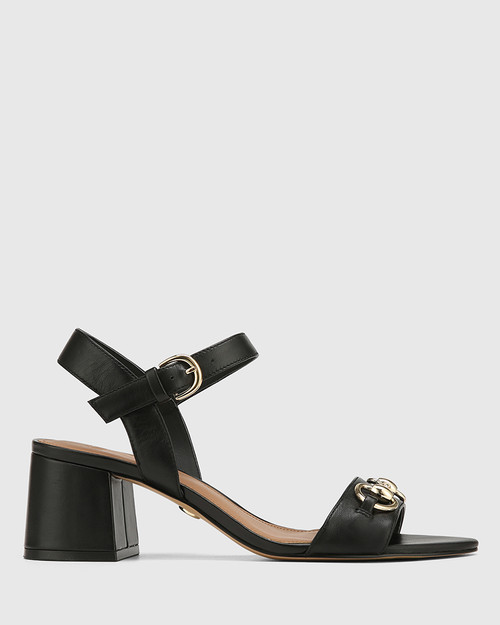 Karter Black Leather Block Heel Sandal & Wittner & Wittner Shoes