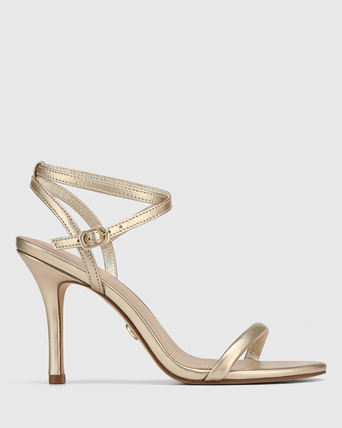 Roseta Champagne Metallic Leather Stiletto Heel Sandal & Wittner & Wittner Shoes