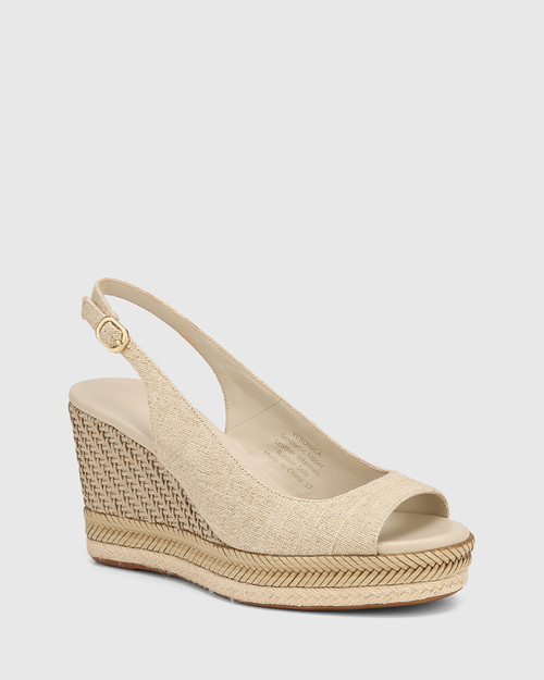 Veronica Stone Textile Wedge Heel Slingback