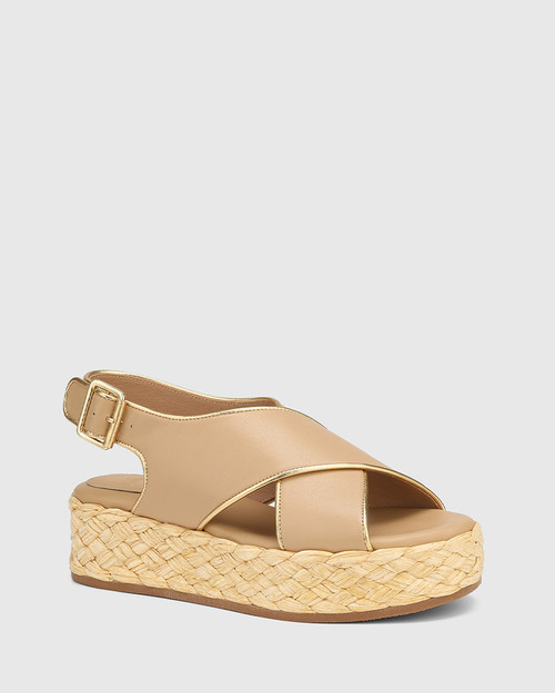 Lessie Barley Leather Flatform Sandal & Wittner & Wittner Shoes