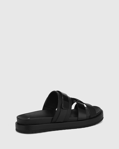 Brea Black Leather Flatform Sandal & Wittner & Wittner Shoes