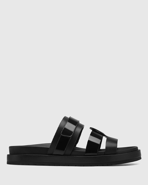 Brea Black Leather Flatform Sandal & Wittner & Wittner Shoes