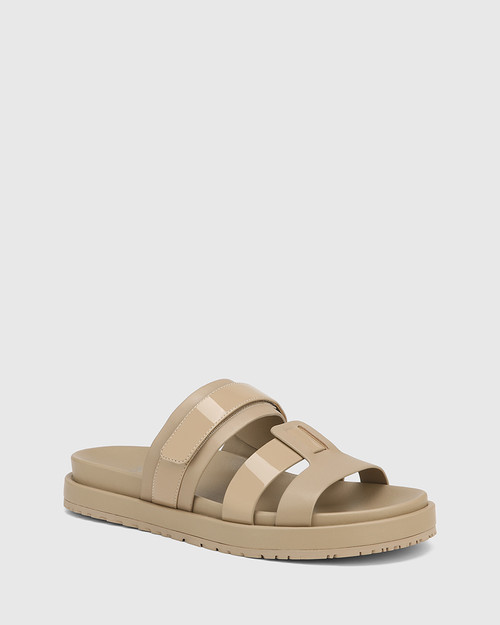 Brea Tapioca Leather Flatform Sandal