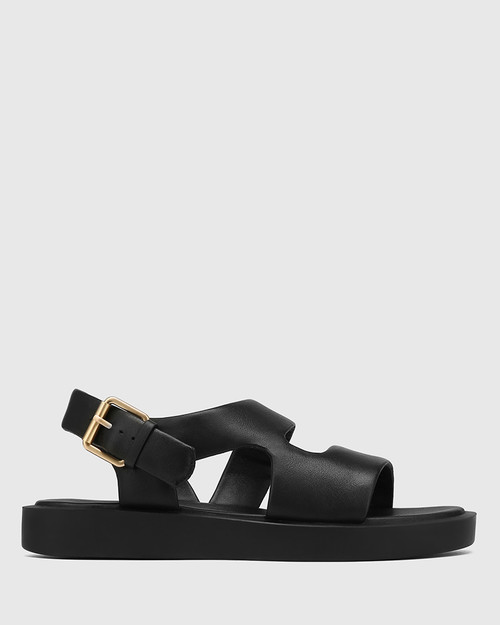 Alaiya Leather Chunky Platform Sandals - Women from Yumi UK