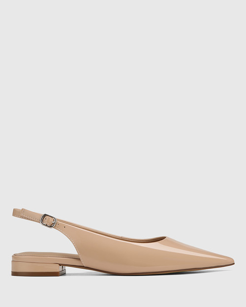 Mera New Flesh Patent Leather Slingback  & Wittner & Wittner Shoes