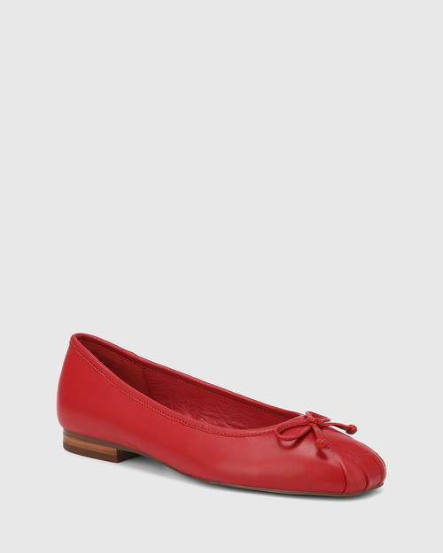 Anastasia Rouge Red Leather Flat