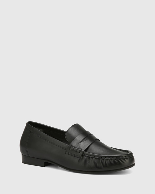 Cecile Black Leather Loafer