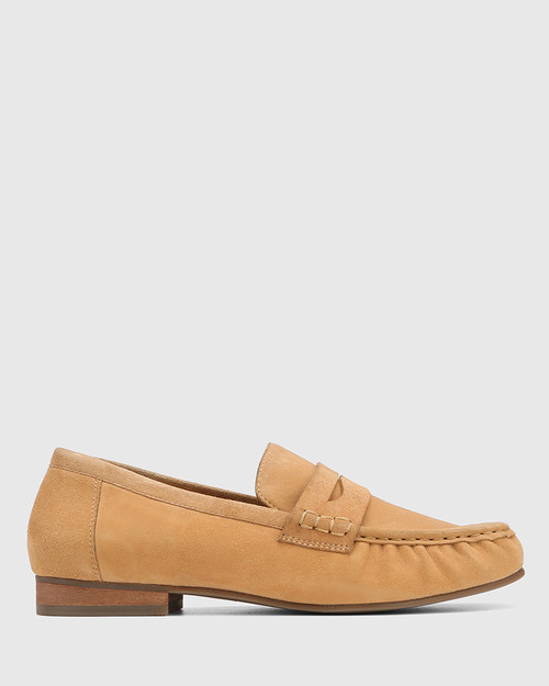 Cecile Camel Suede Leather Loafer & Wittner & Wittner Shoes