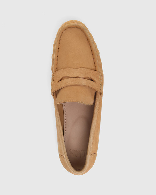 Cecile Camel Suede Leather Loafer & Wittner & Wittner Shoes
