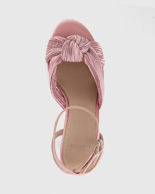 Razel Blush Recycled Satin Block Heel Sandal