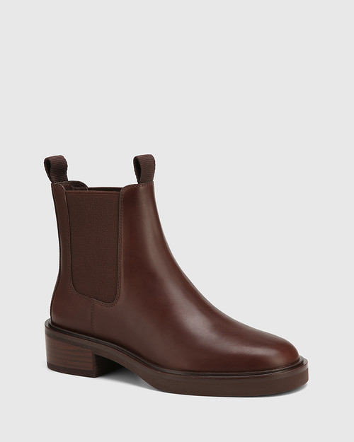 Gina Hickory Leather Ankle Boot