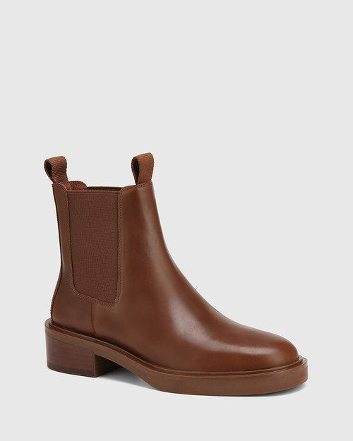 Gina Cedar Leather Ankle Boot
