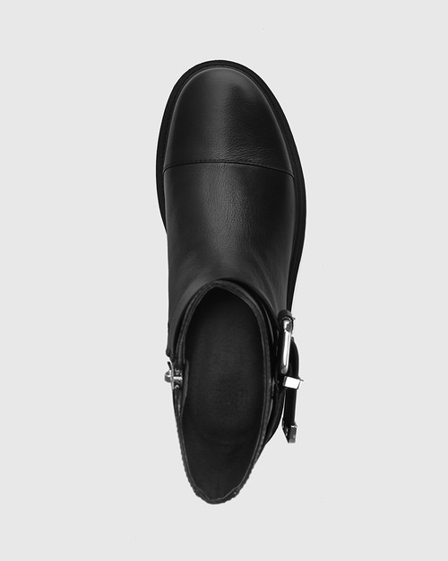 Fenton Black Leather Ankle Boot & Wittner & Wittner Shoes