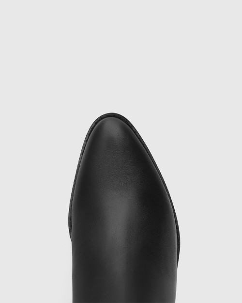 Joss Black Leather Long Boot & Wittner & Wittner Shoes