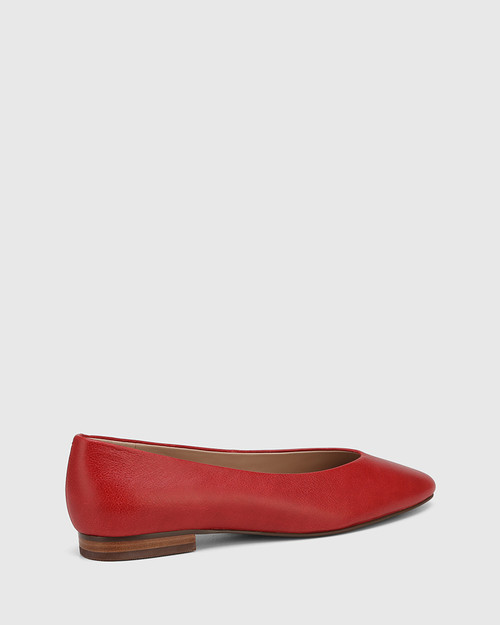 Angela Red Leather Flat & Wittner & Wittner Shoes
