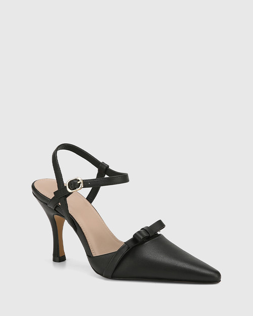 Tanika Black Leather Heel & Wittner & Wittner Shoes