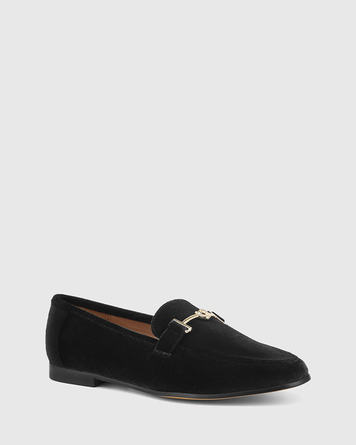 Atwood Black Recycled Velvet Loafer & Wittner & Wittner Shoes