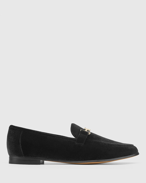 Atwood Black Recycled Velvet Loafer & Wittner & Wittner Shoes
