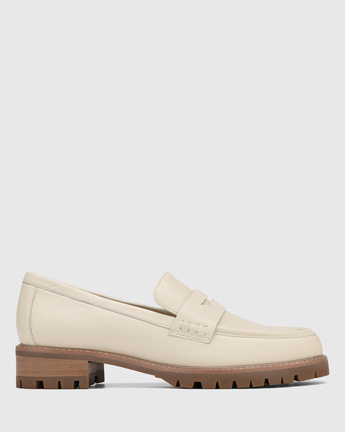 Eleni Vintage Ivory Leather Loafer & Wittner & Wittner Shoes