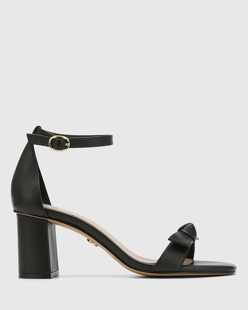 Calliope Black Leather Block Heel 